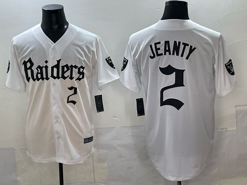 Men 2025 Oakland Raiders #2 Jeanty white 6th generation Joint Name Nike Limited NFL Jersey style 05->oakland raiders->NFL Jersey